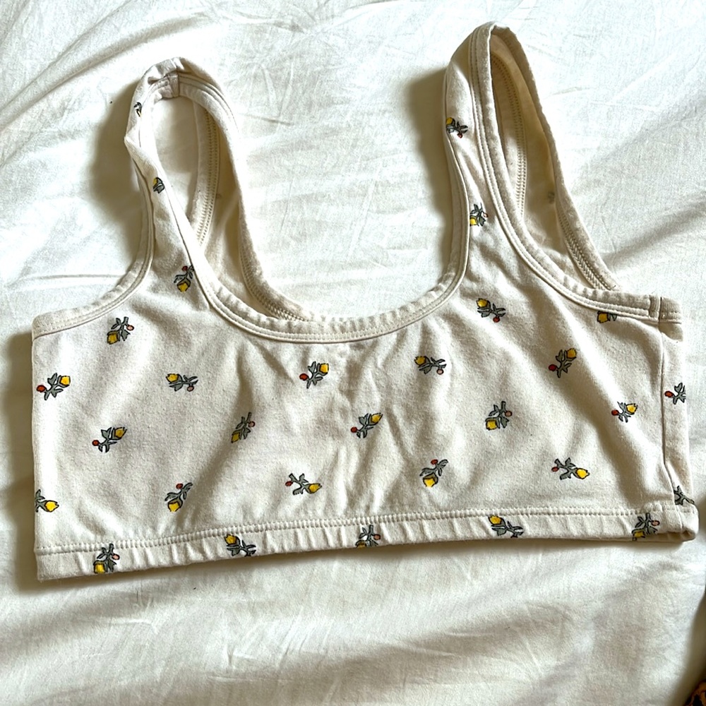 ARQ M Yellow Calico wide strap bra